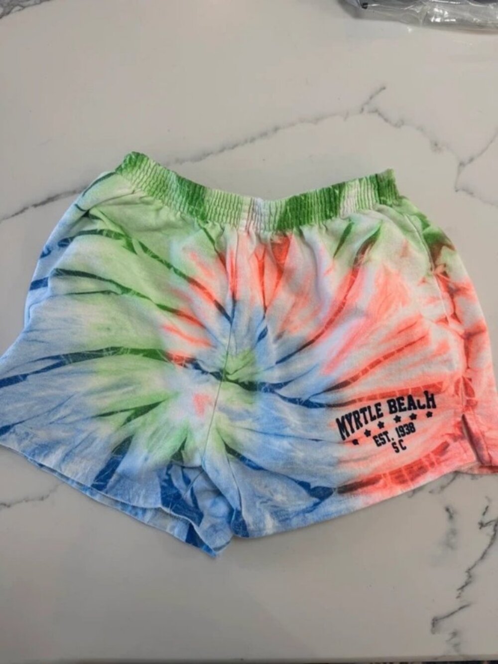 Myrtle Beach Tie Dye Drawstring Shorts S